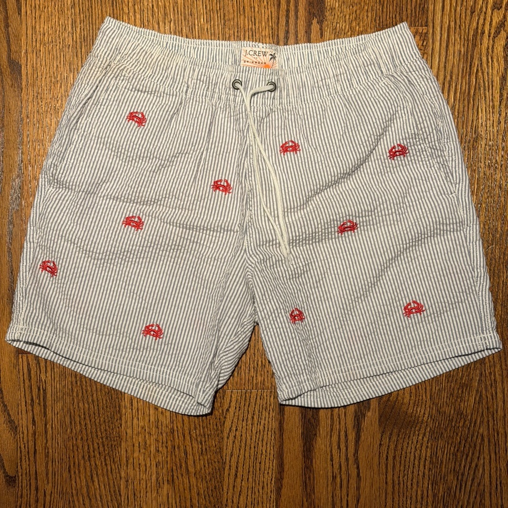 J. Crew Men's Seersucker Swim Trunks - 5in Inseam